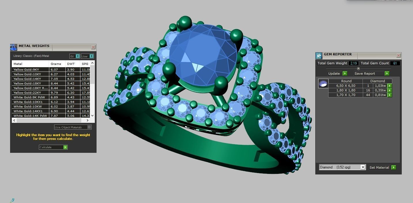 Diamond ring 0390 3D printable model 10 3D print model_19