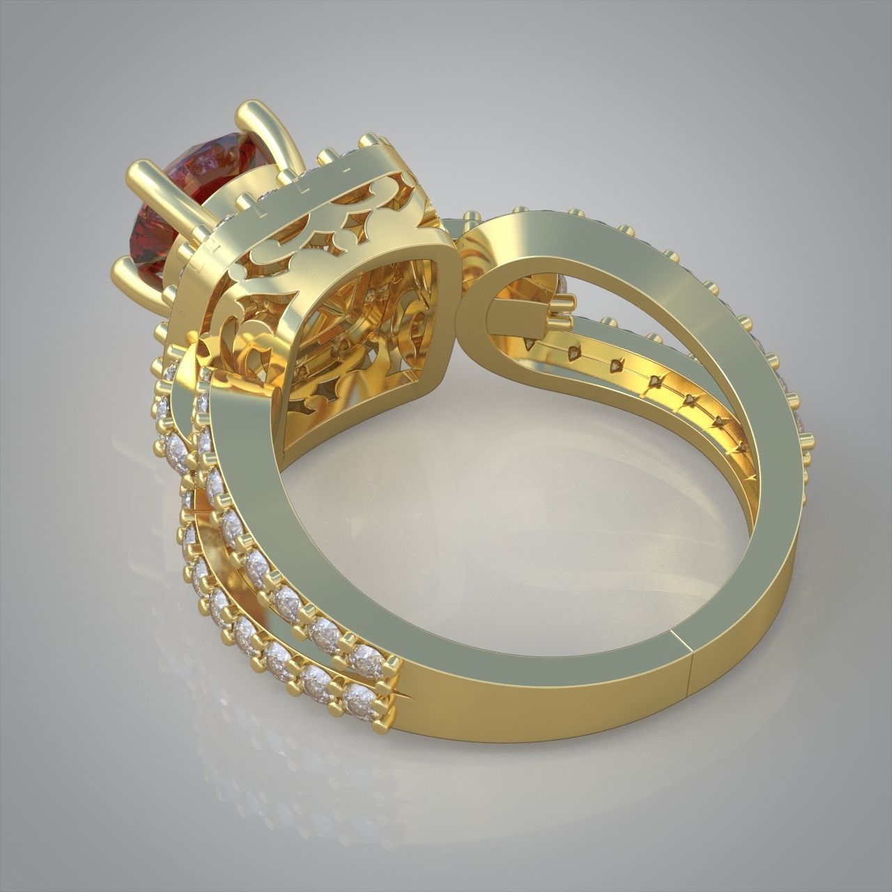 Diamond ring 0390 3D printable model 10 3D print model_12