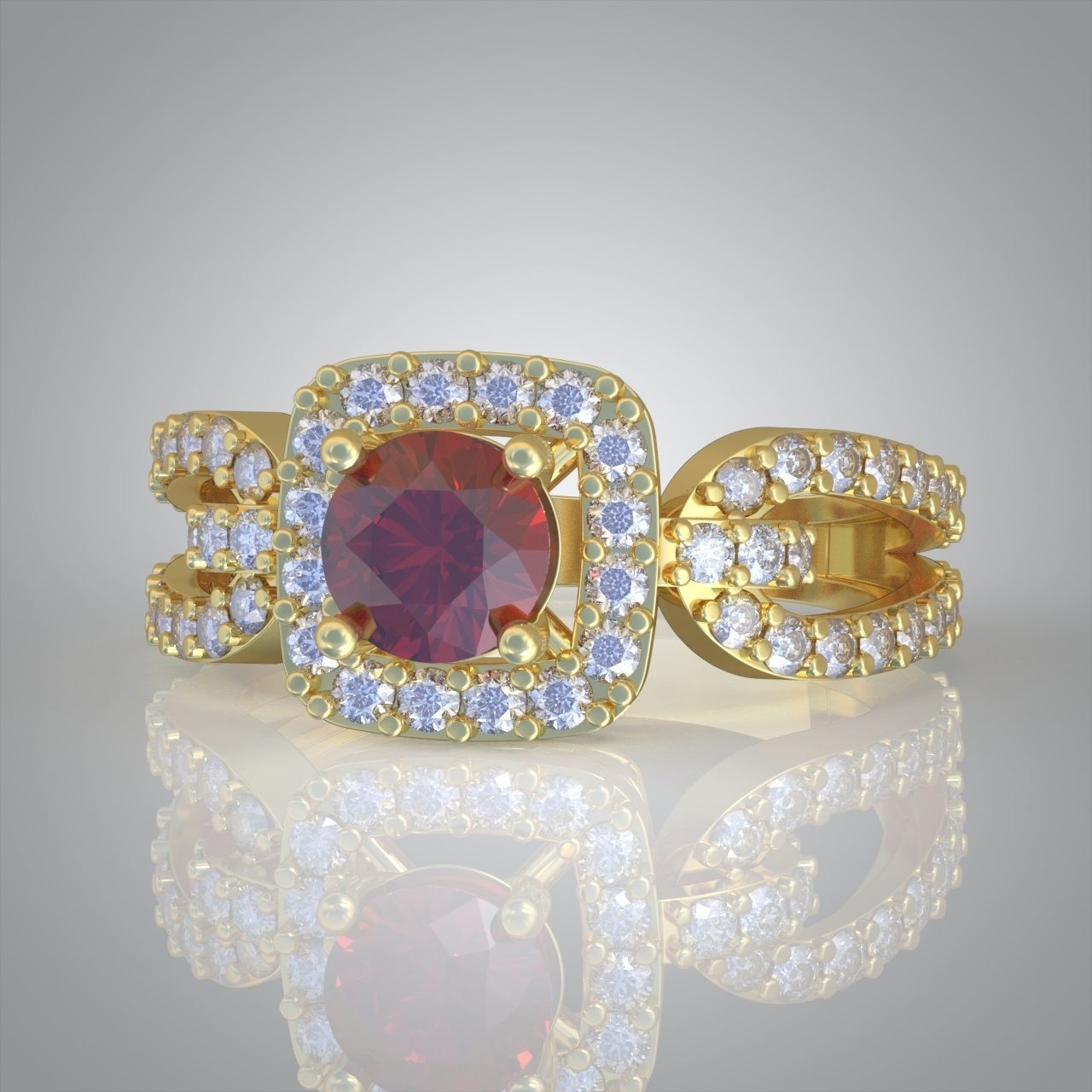 Diamond ring 0390 3D printable model 10 3D print model_10