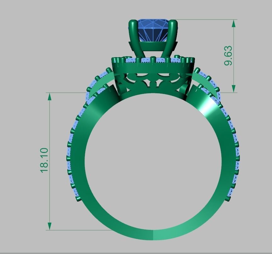 Diamond ring 0390 3D printable model 10 3D print model_16