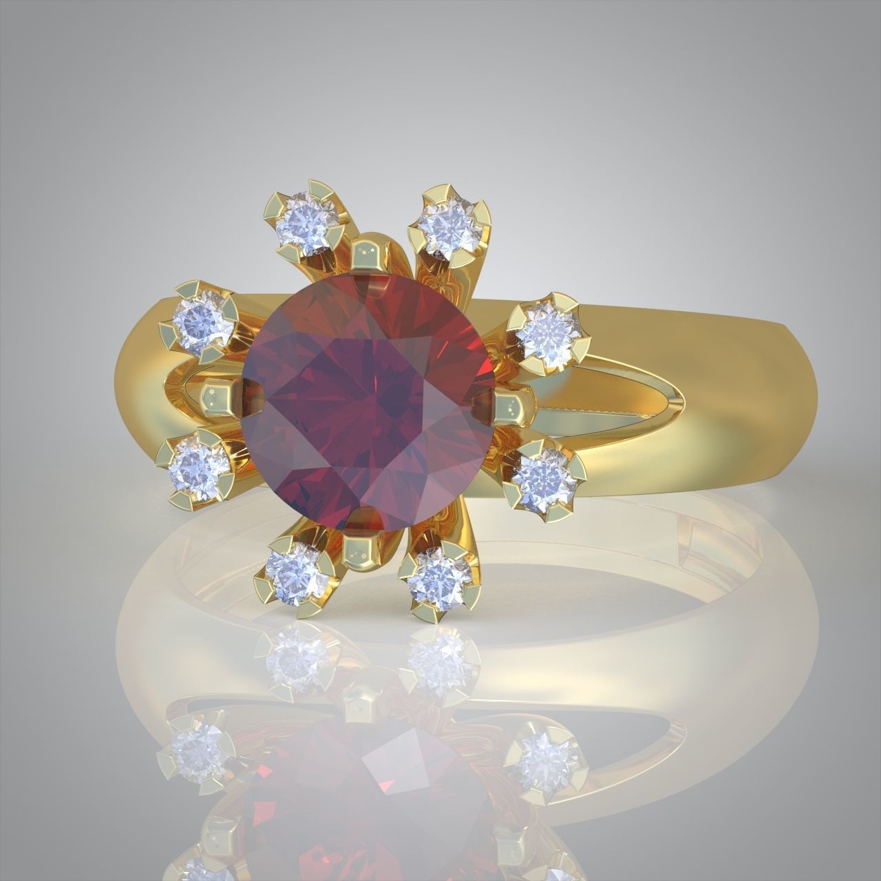 Diamond ring 0393 3D printable model10 3D print model_9