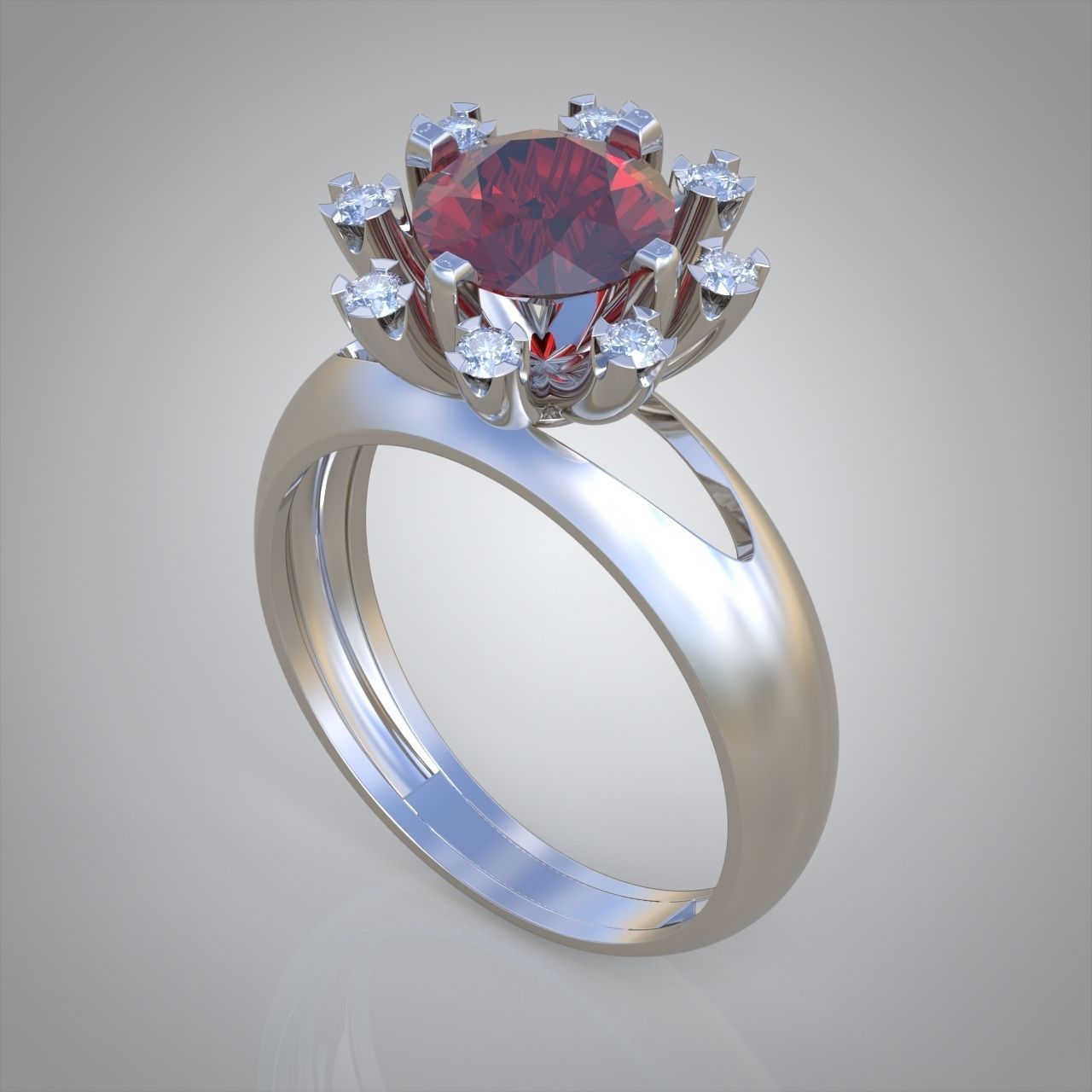 Diamond ring 0393 3D printable model10 3D print model_4