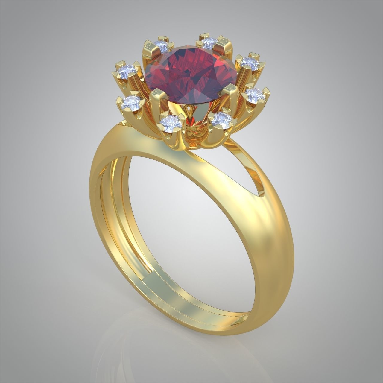 Diamond ring 0393 3D printable model10 3D print model_5