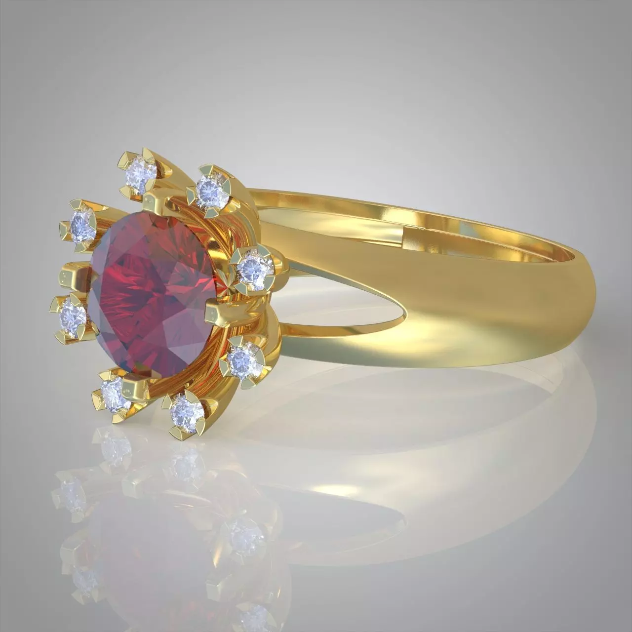 Diamond ring 0393 3D printable model10 3D print model_0