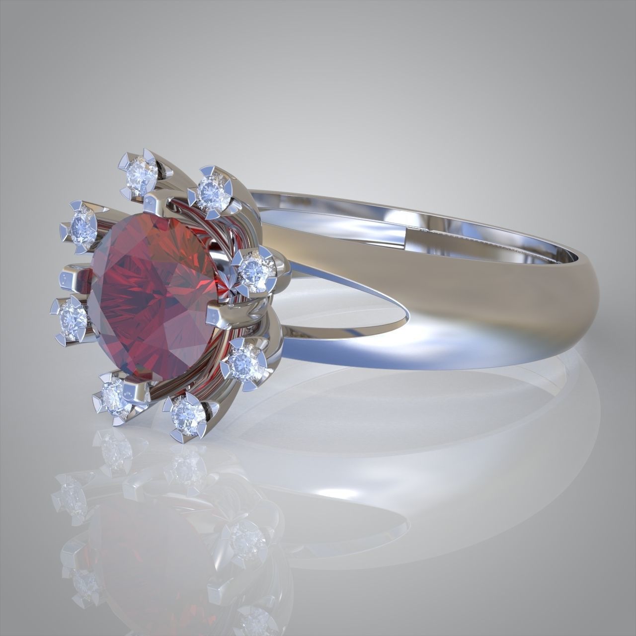 Diamond ring 0393 3D printable model10 3D print model_1