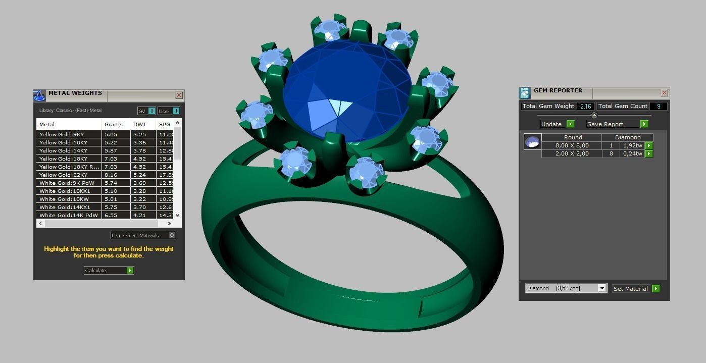 Diamond ring 0393 3D printable model10 3D print model_15