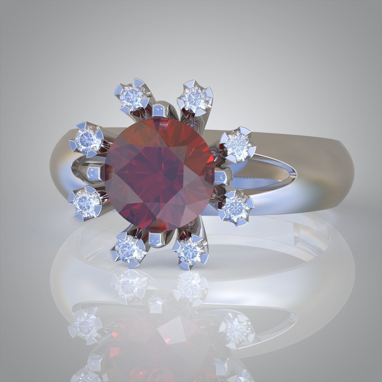 Diamond ring 0393 3D printable model10 3D print model_8