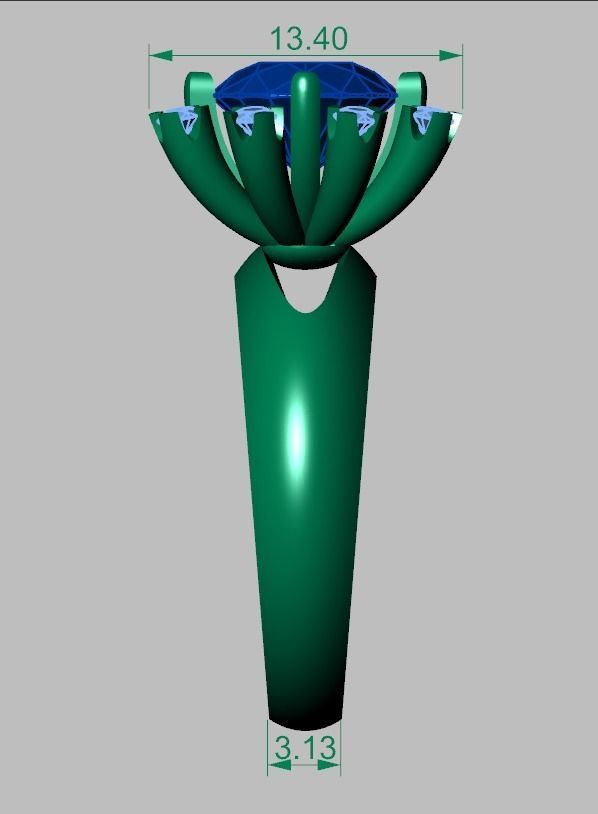 Diamond ring 0393 3D printable model10 3D print model_13