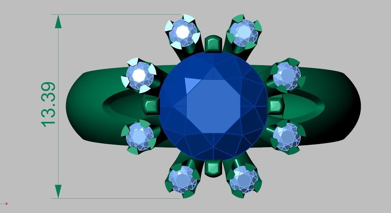 Diamond ring 0393 3D printable model10 3D print model_14