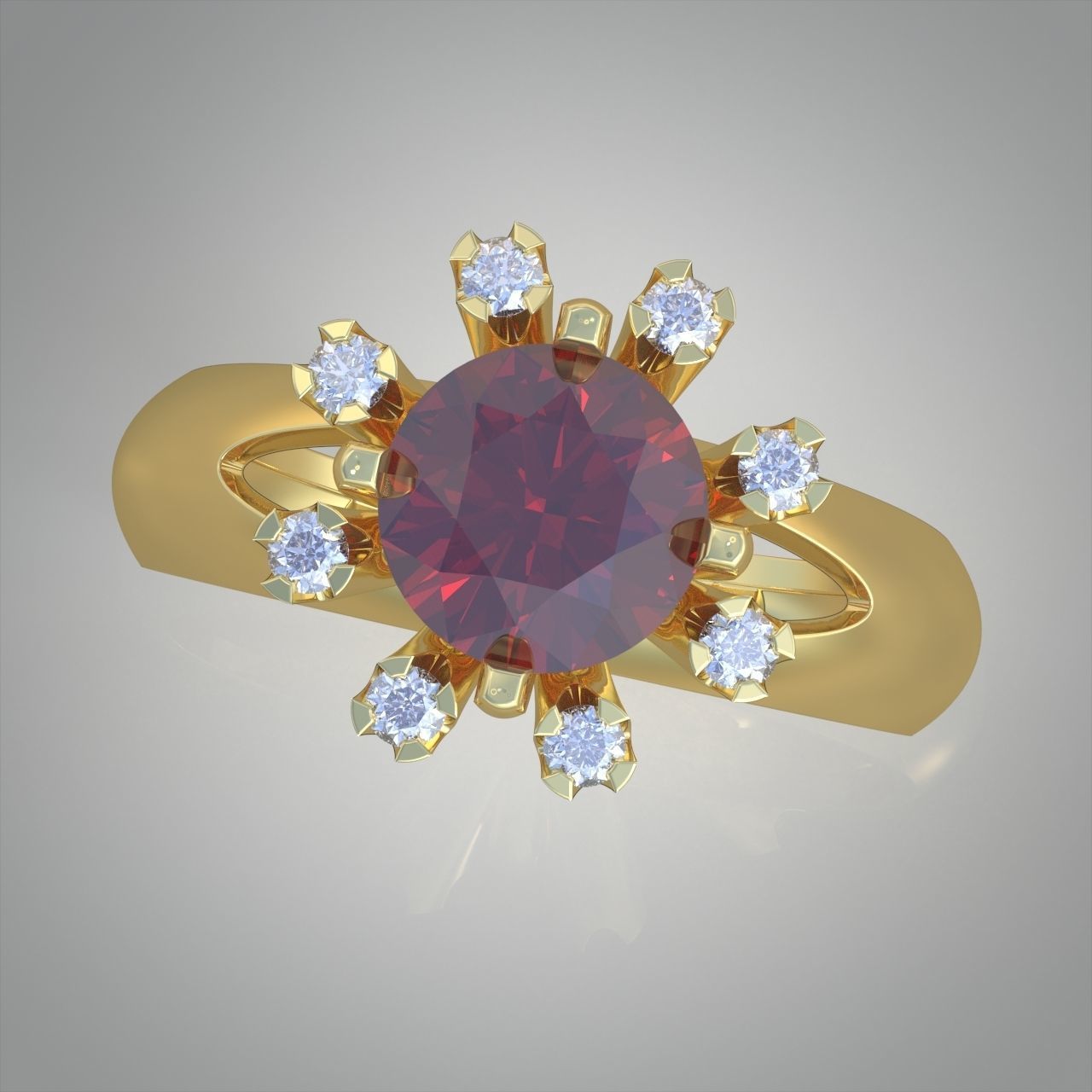Diamond ring 0393 3D printable model10 3D print model_2