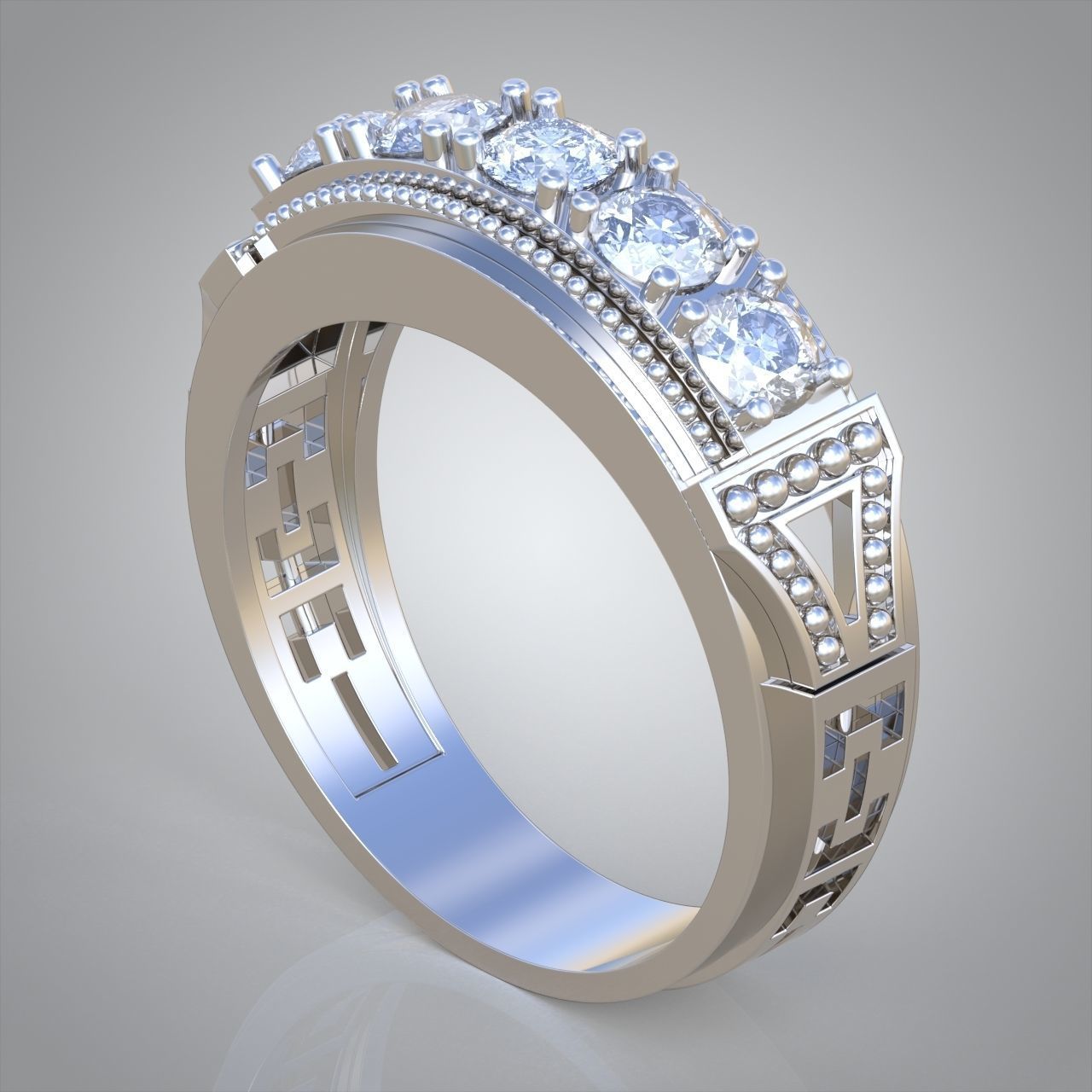 Diamond ring 0395 3D printable model 10 3D print model_1