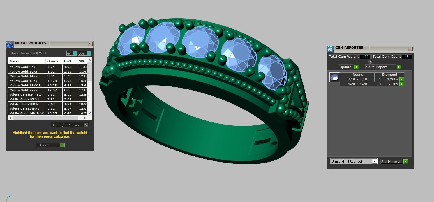 Diamond ring 0395 3D printable model 10 3D print model_15