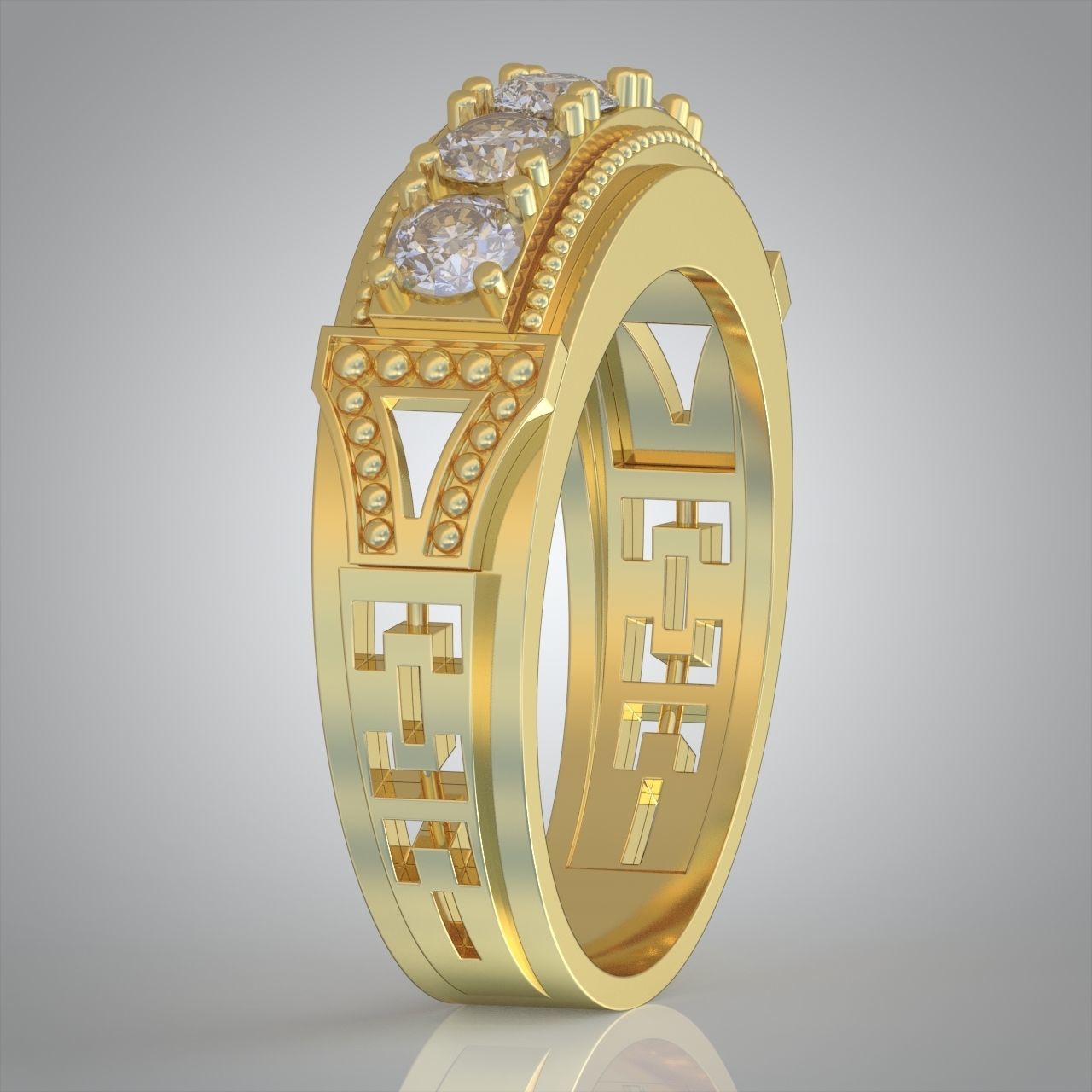 Diamond ring 0395 3D printable model 10 3D print model_4
