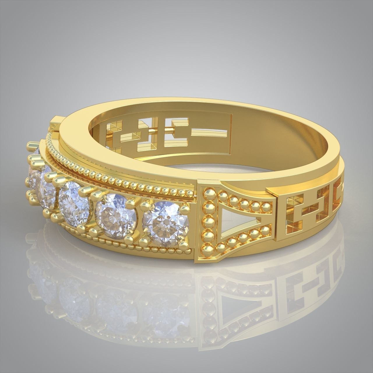 Diamond ring 0395 3D printable model 10 3D print model_8