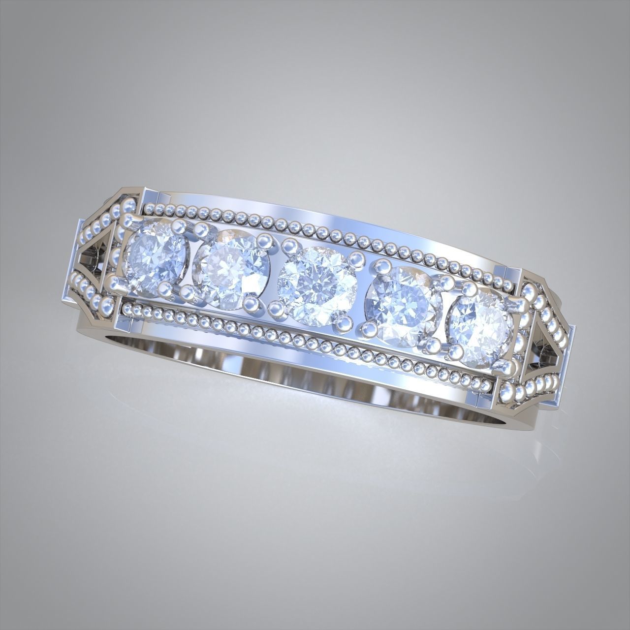 Diamond ring 0395 3D printable model 10 3D print model_3