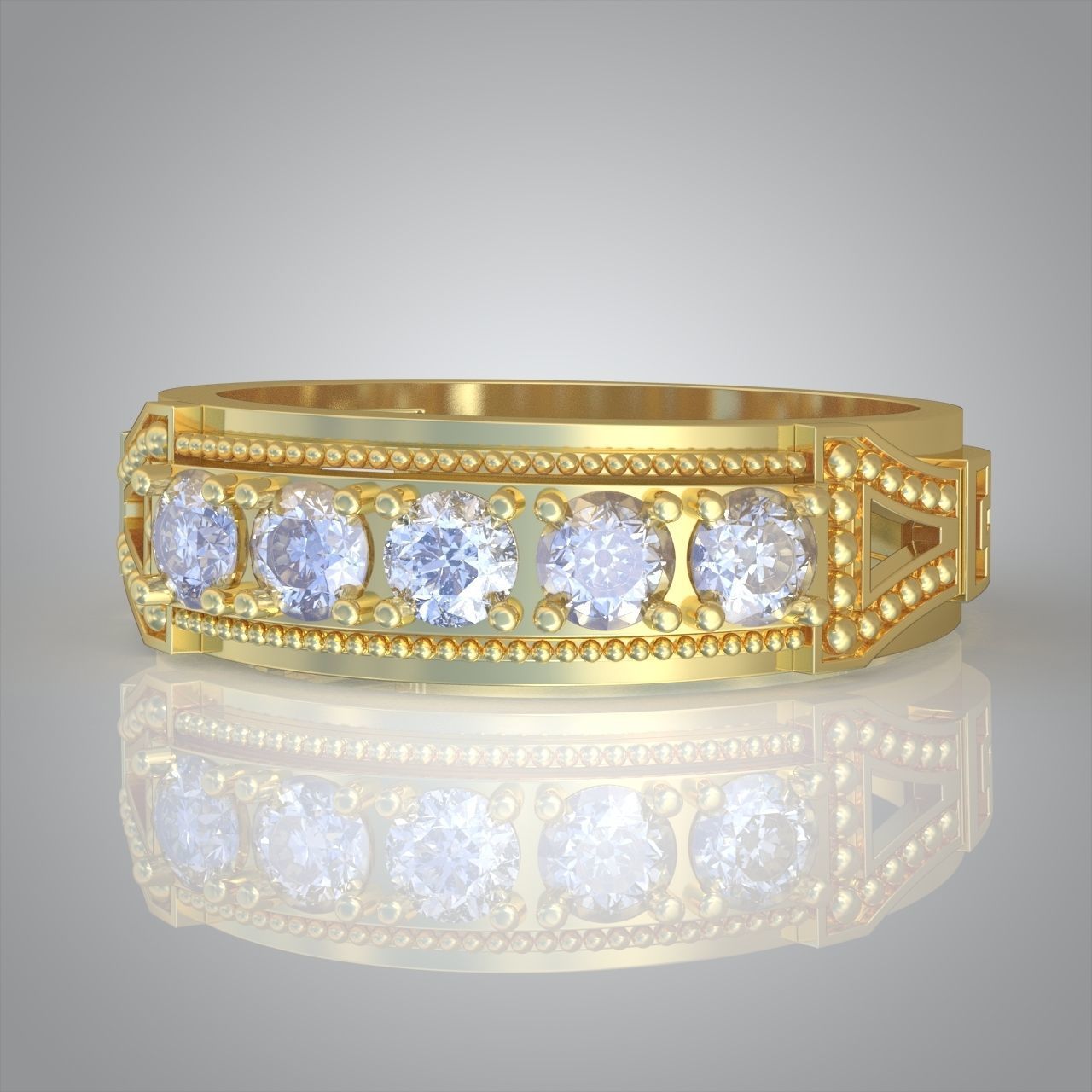 Diamond ring 0395 3D printable model 10 3D print model_7