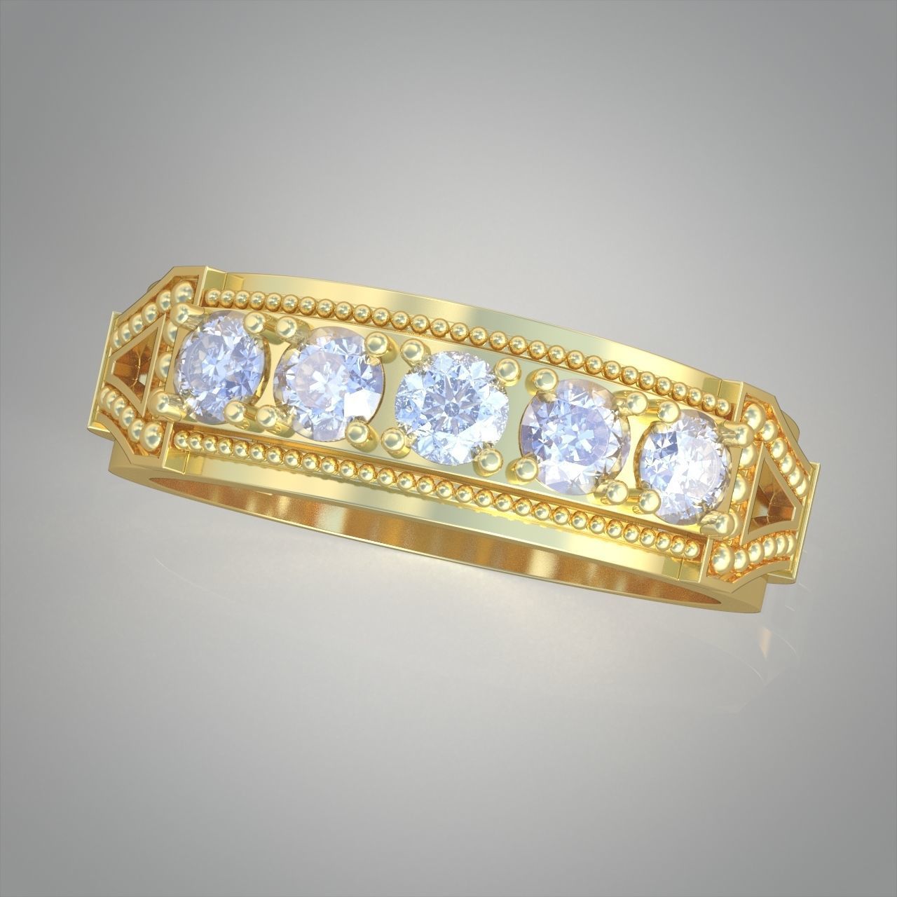 Diamond ring 0395 3D printable model 10 3D print model_2