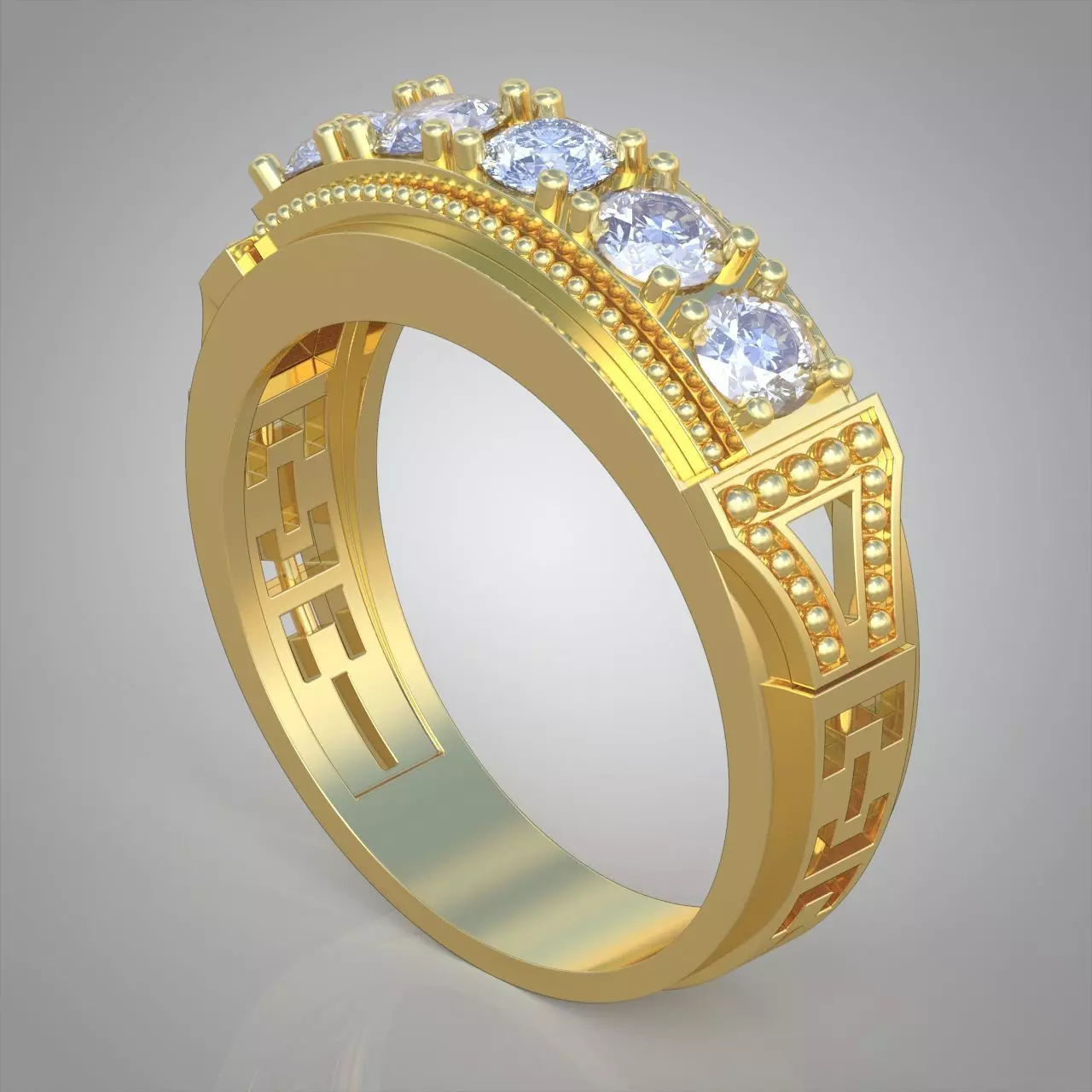 Diamond ring 0395 3D printable model 10 3D print model_0