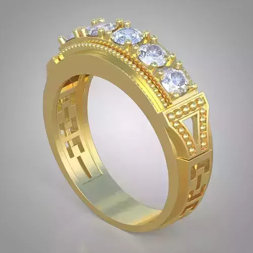 Diamond ring 0395 3D printable model 10
