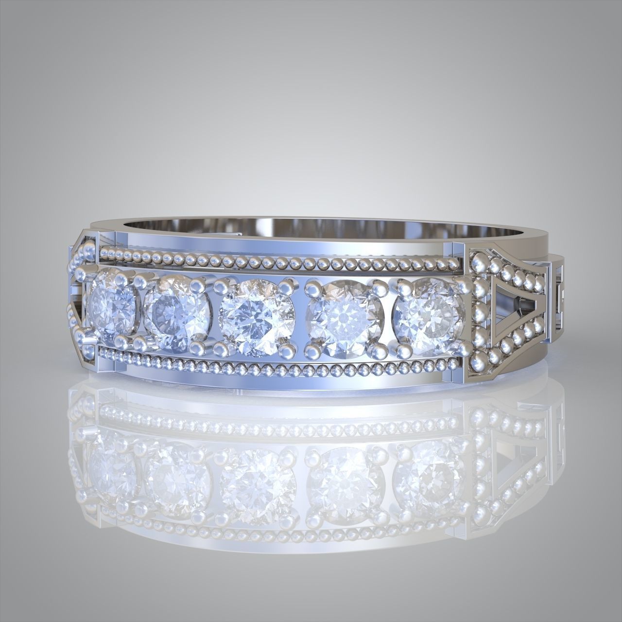 Diamond ring 0395 3D printable model 10 3D print model_6