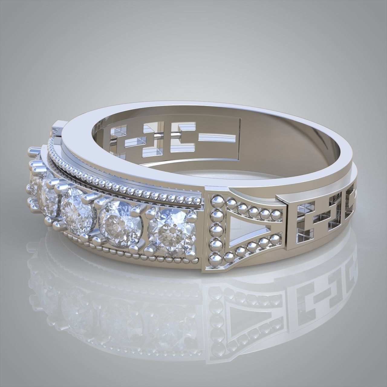 Diamond ring 0395 3D printable model 10 3D print model_9