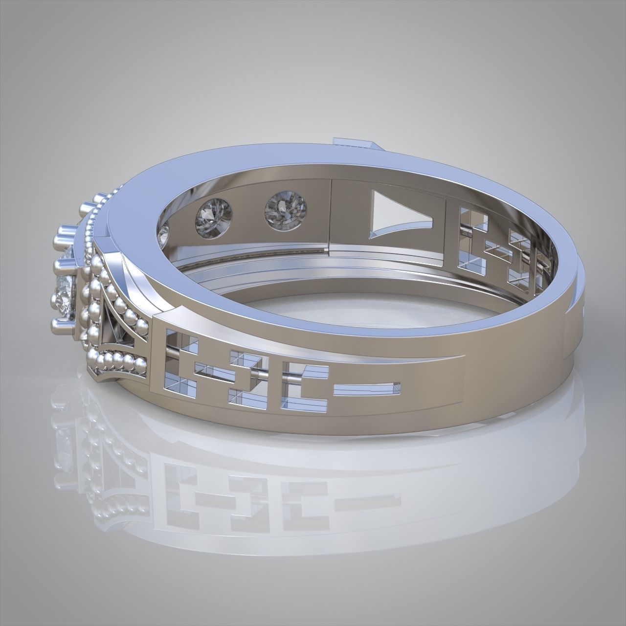 Diamond ring 0395 3D printable model 10 3D print model_10