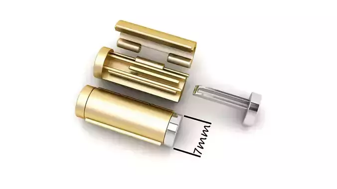7 mm Round Plain Gold Lock Box 3D print model
