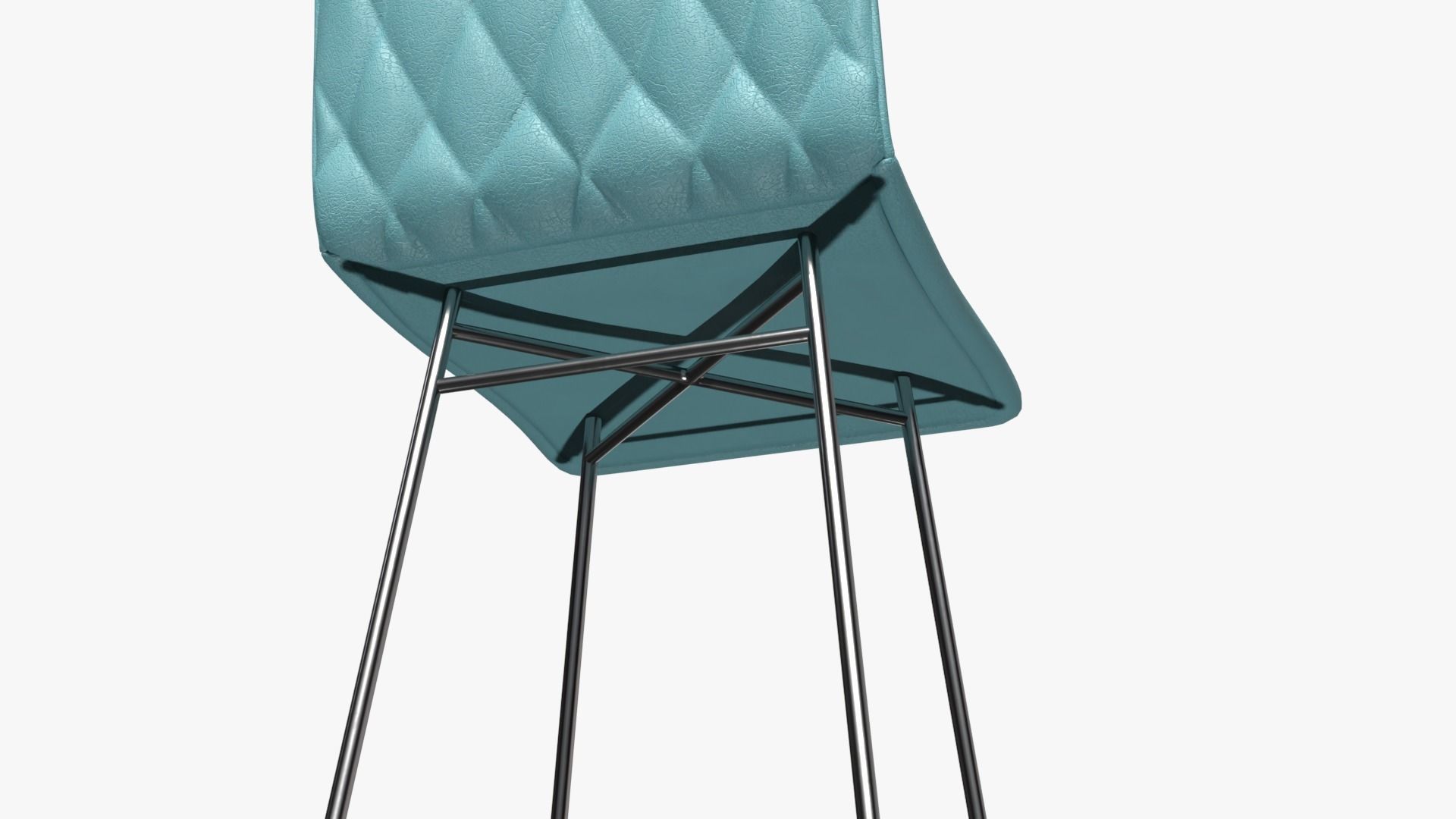 Bar Stool Blue Low-poly 3D model_1