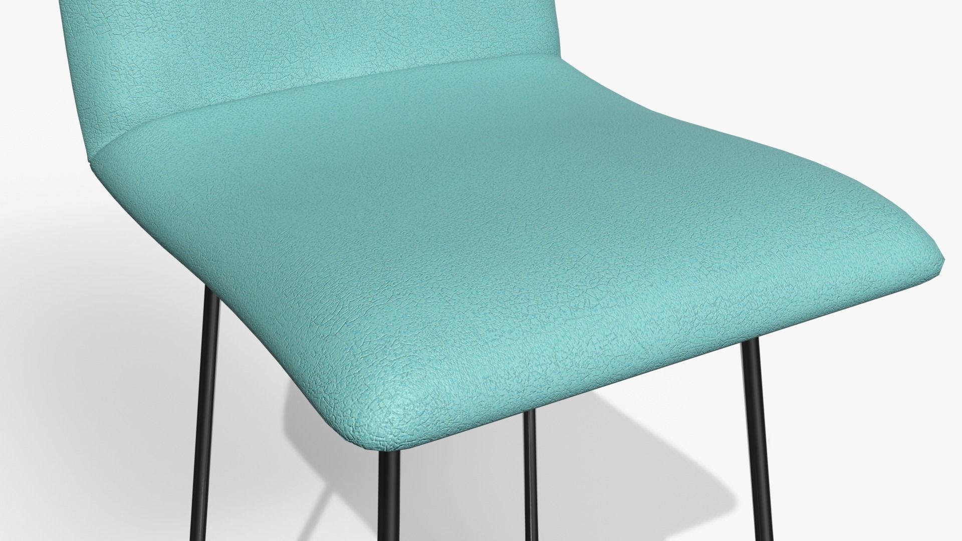 Bar Stool Blue Low-poly 3D model_3