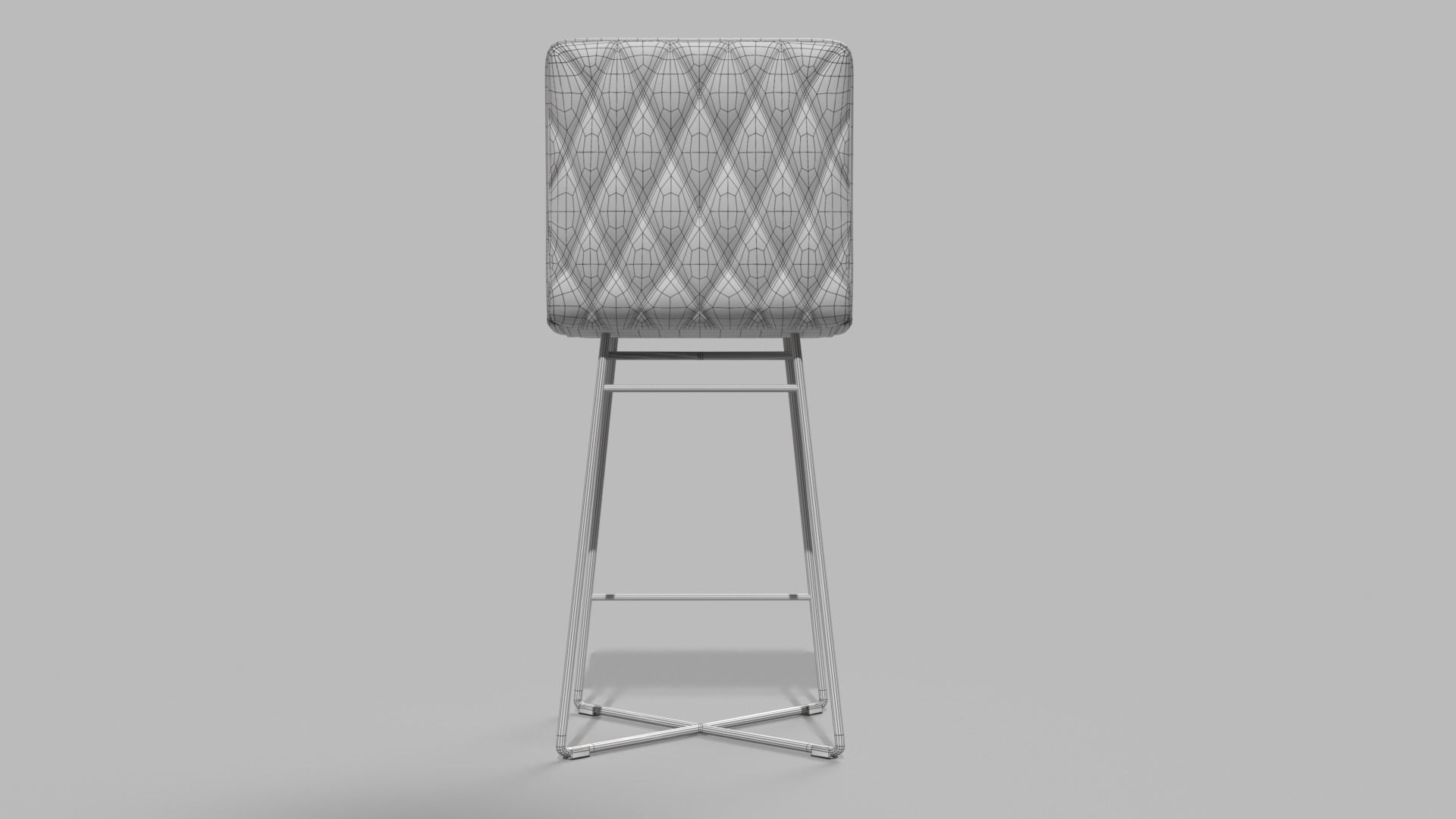 Bar Stool Blue Low-poly 3D model_7