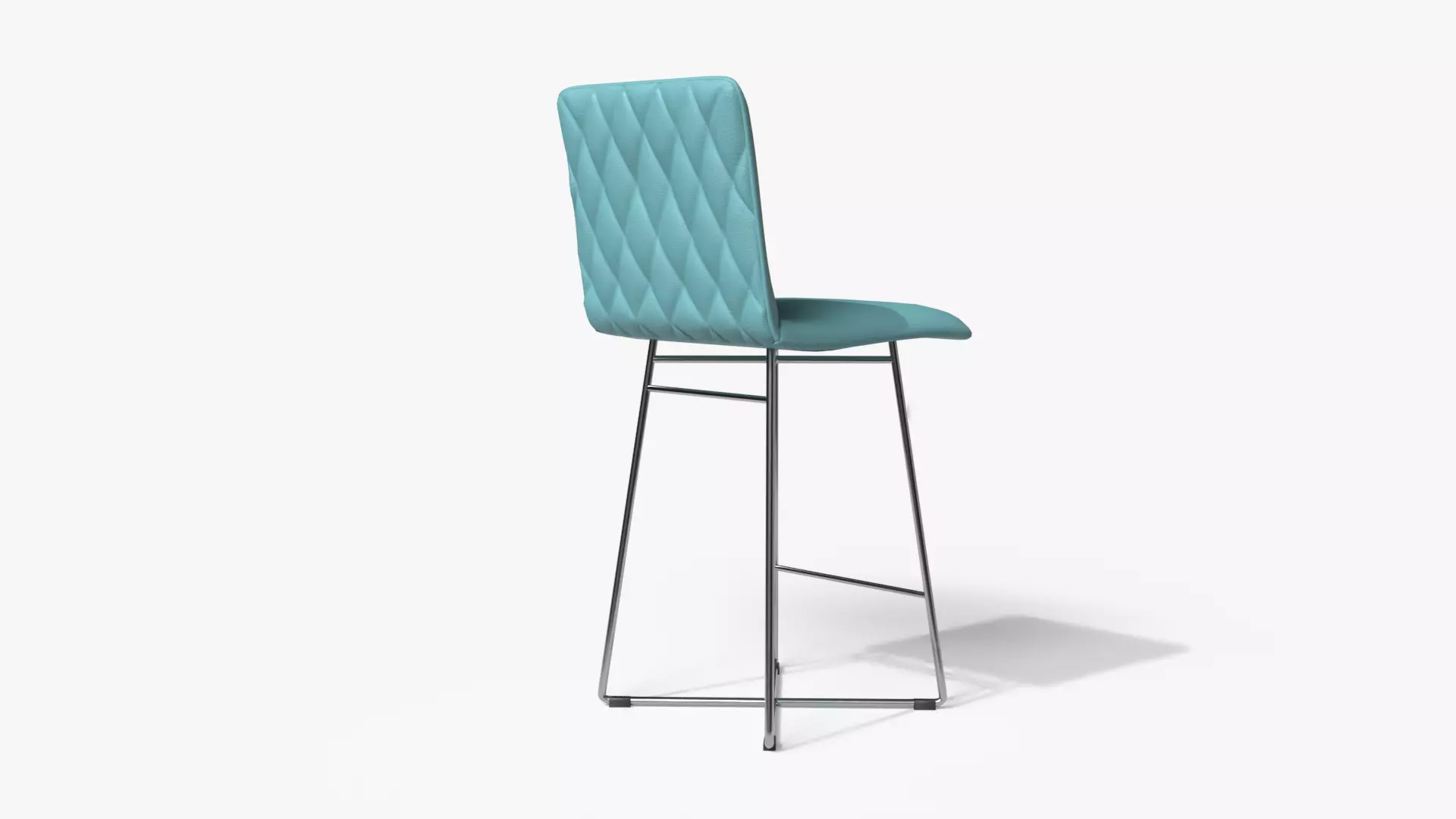 Bar Stool Blue Low-poly 3D model_0