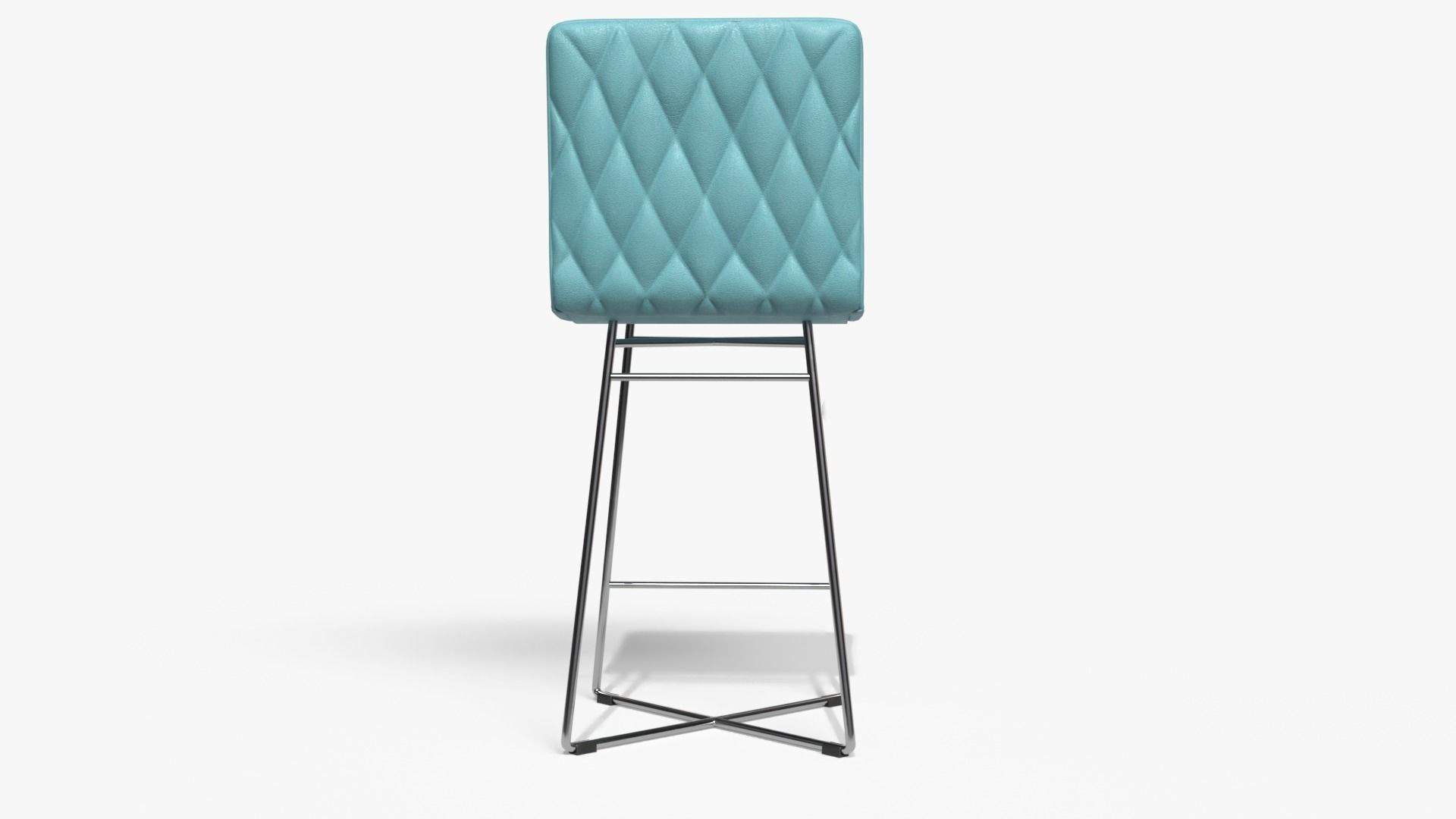 Bar Stool Blue Low-poly 3D model_2