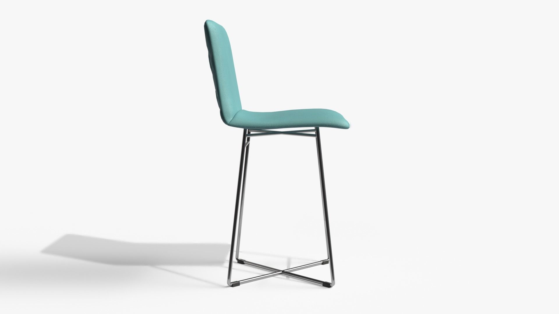 Bar Stool Blue Low-poly 3D model_5