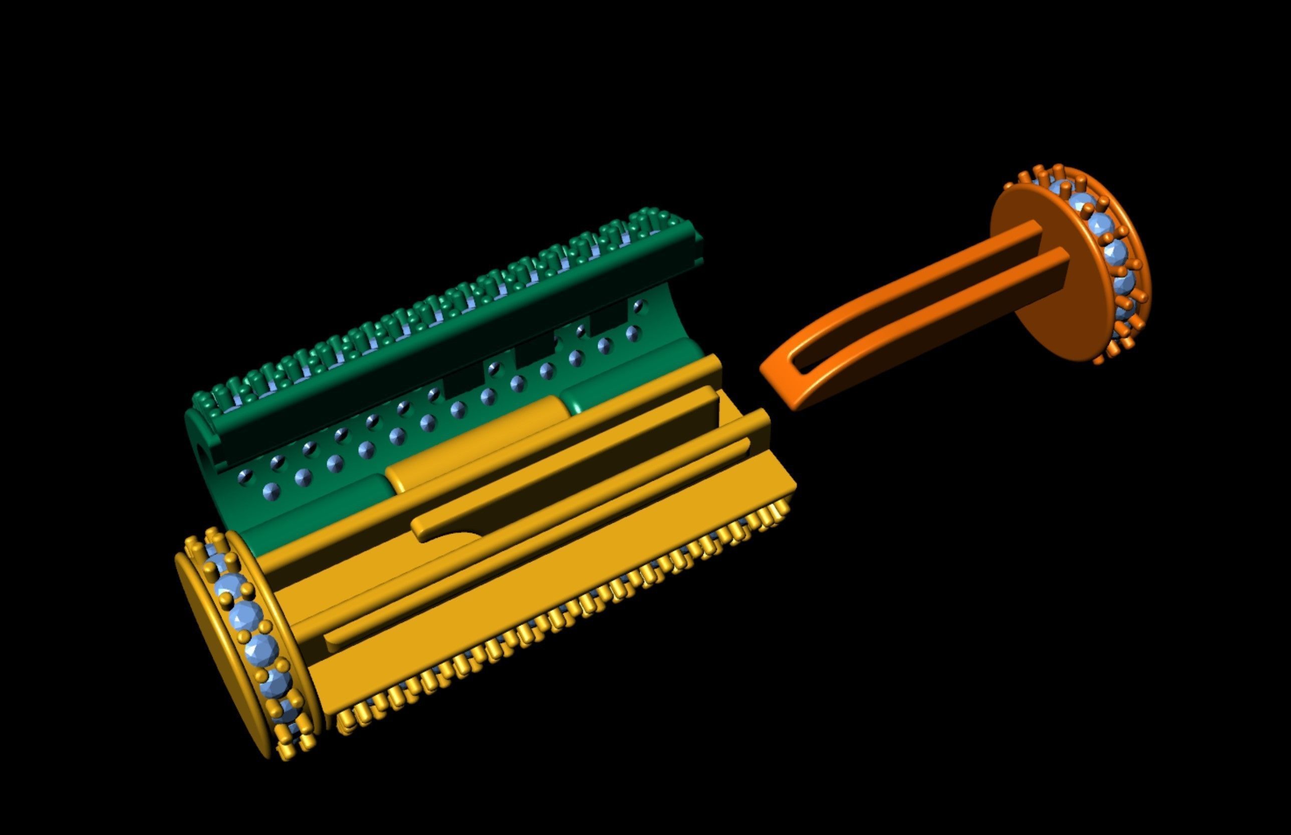 7mm Round Flip Diamond Lock Box for Chain and Necklace 3D print model_8