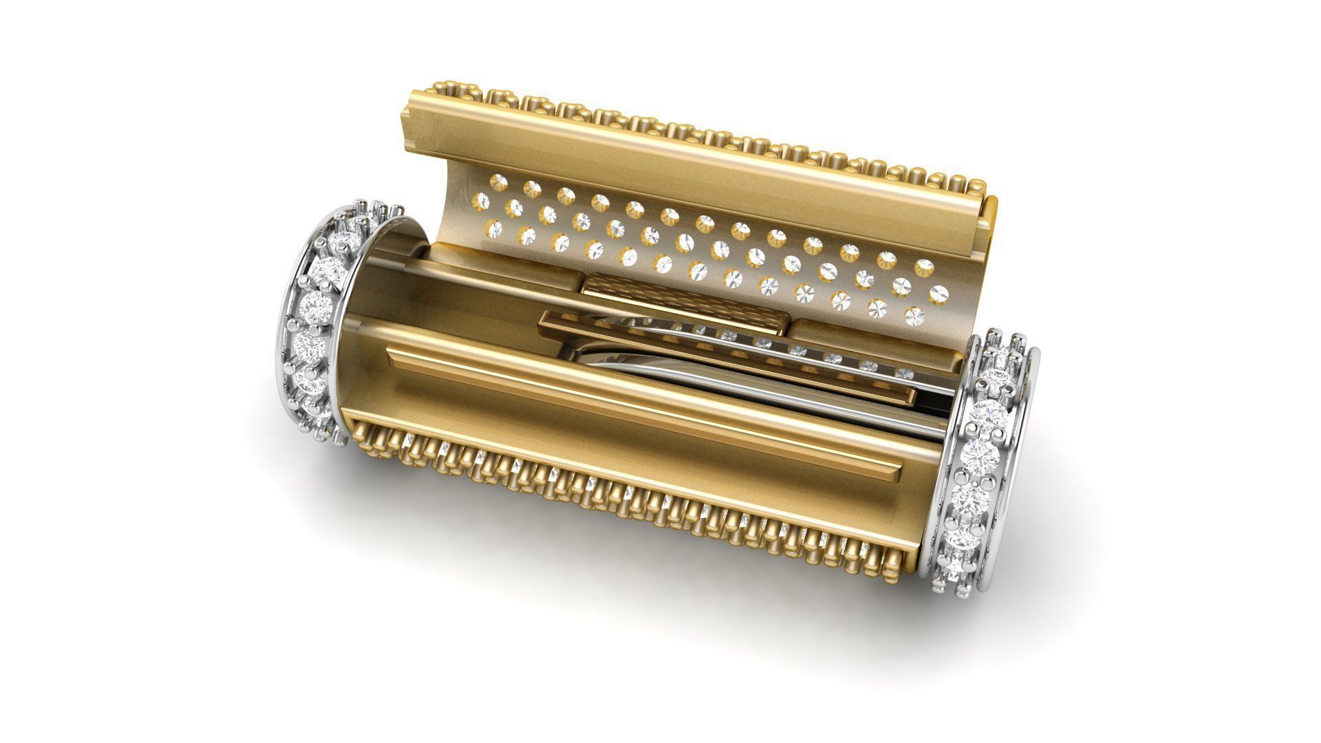 7mm Round Flip Diamond Lock Box for Chain and Necklace 3D print model_13