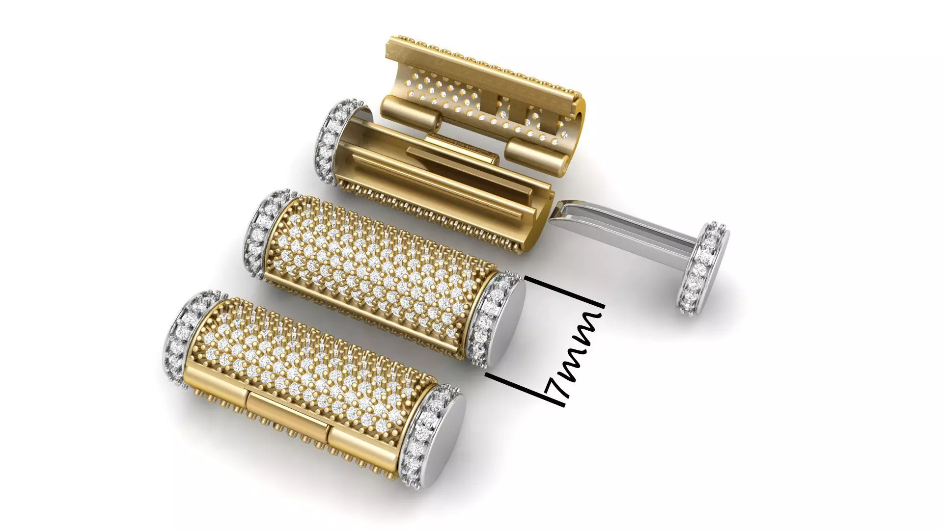 7mm Round Flip Diamond Lock Box for Chain and Necklace 3D print model_0