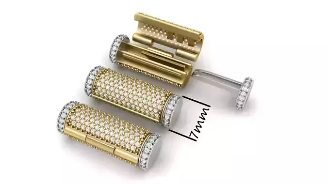 7mm Round Flip Diamond Lock Box for Chain and Necklace 3D print model