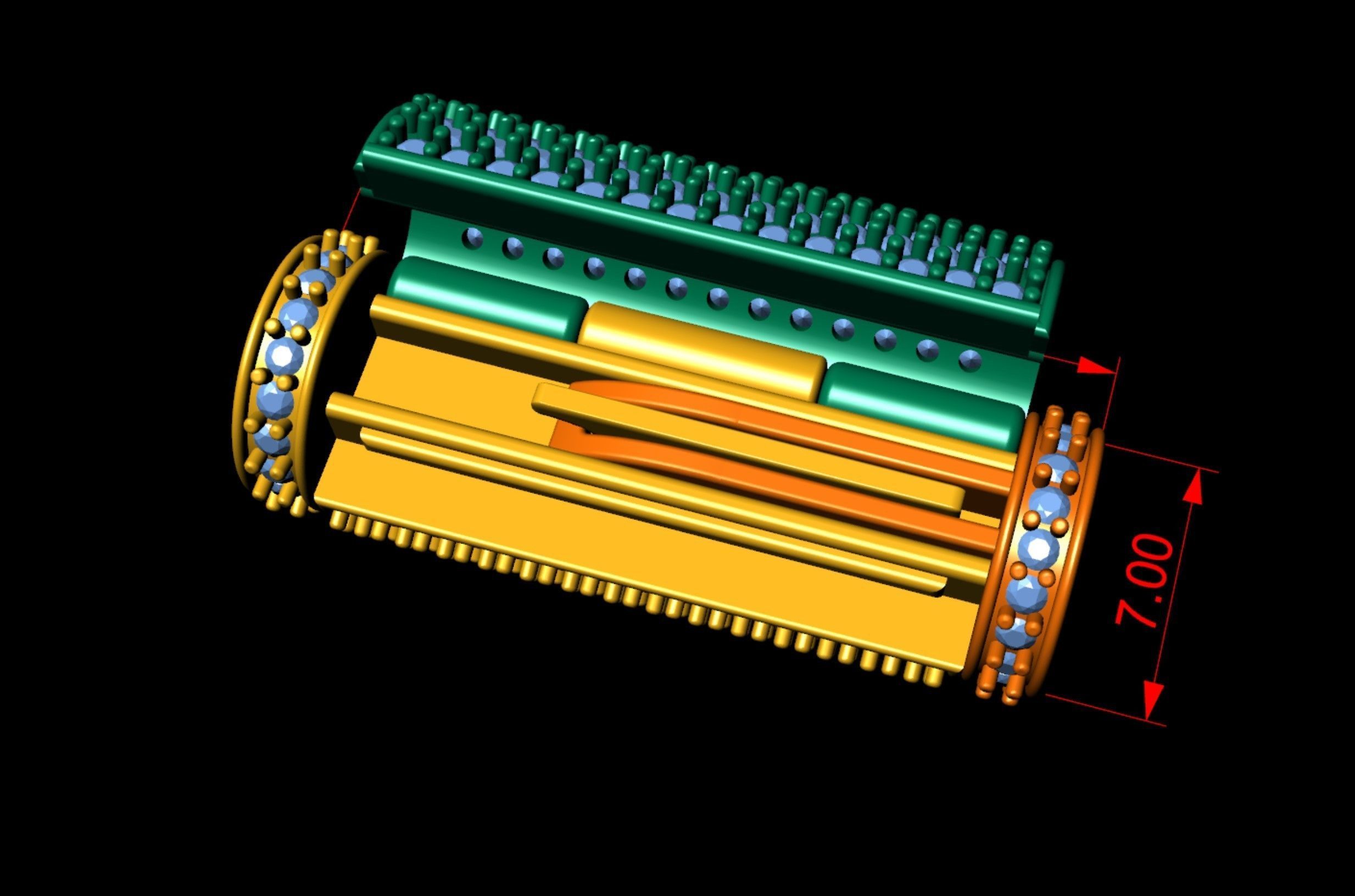 7mm Round Flip Diamond Lock Box for Chain and Necklace 3D print model_6