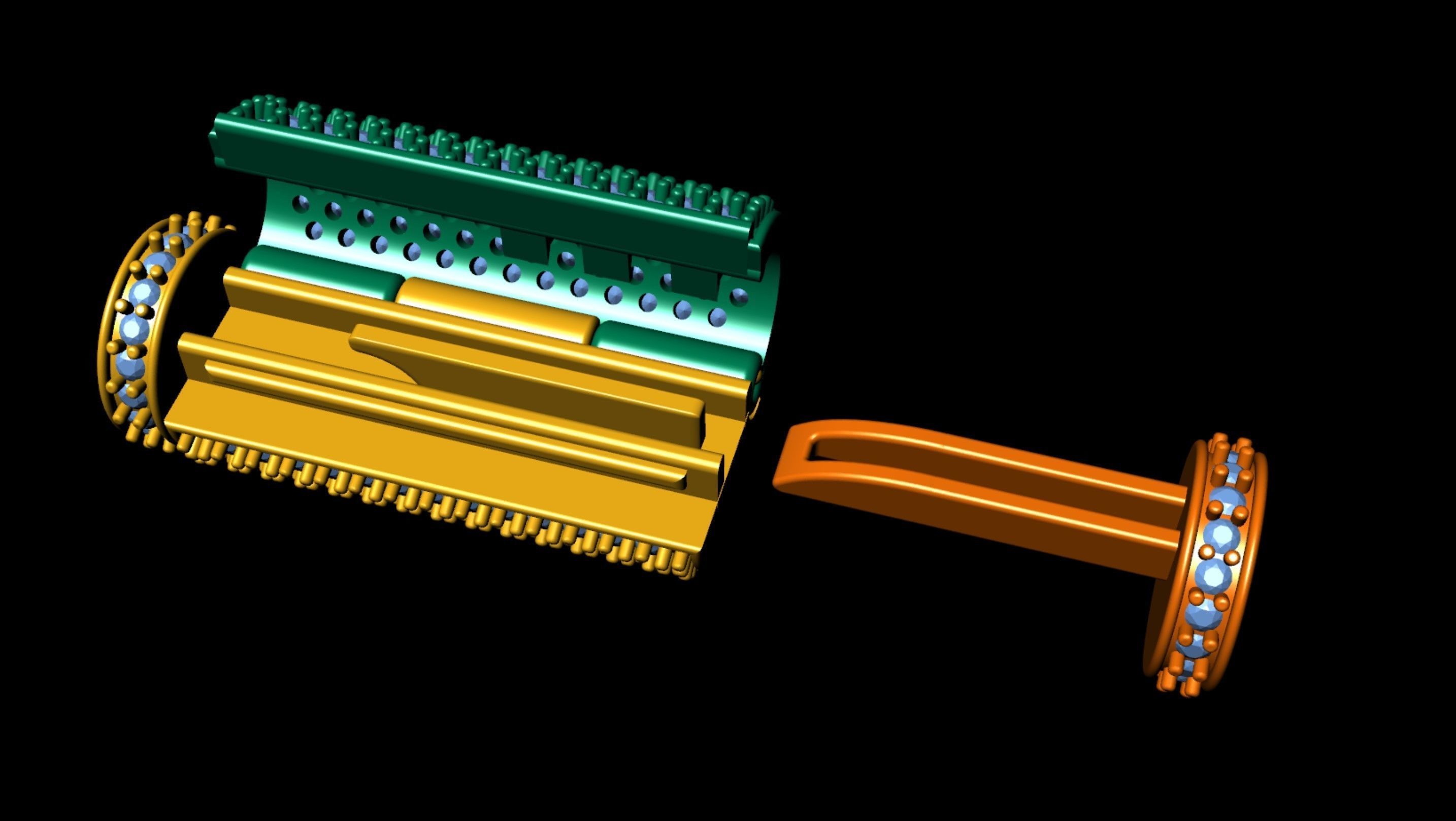 7mm Round Flip Diamond Lock Box for Chain and Necklace 3D print model_7