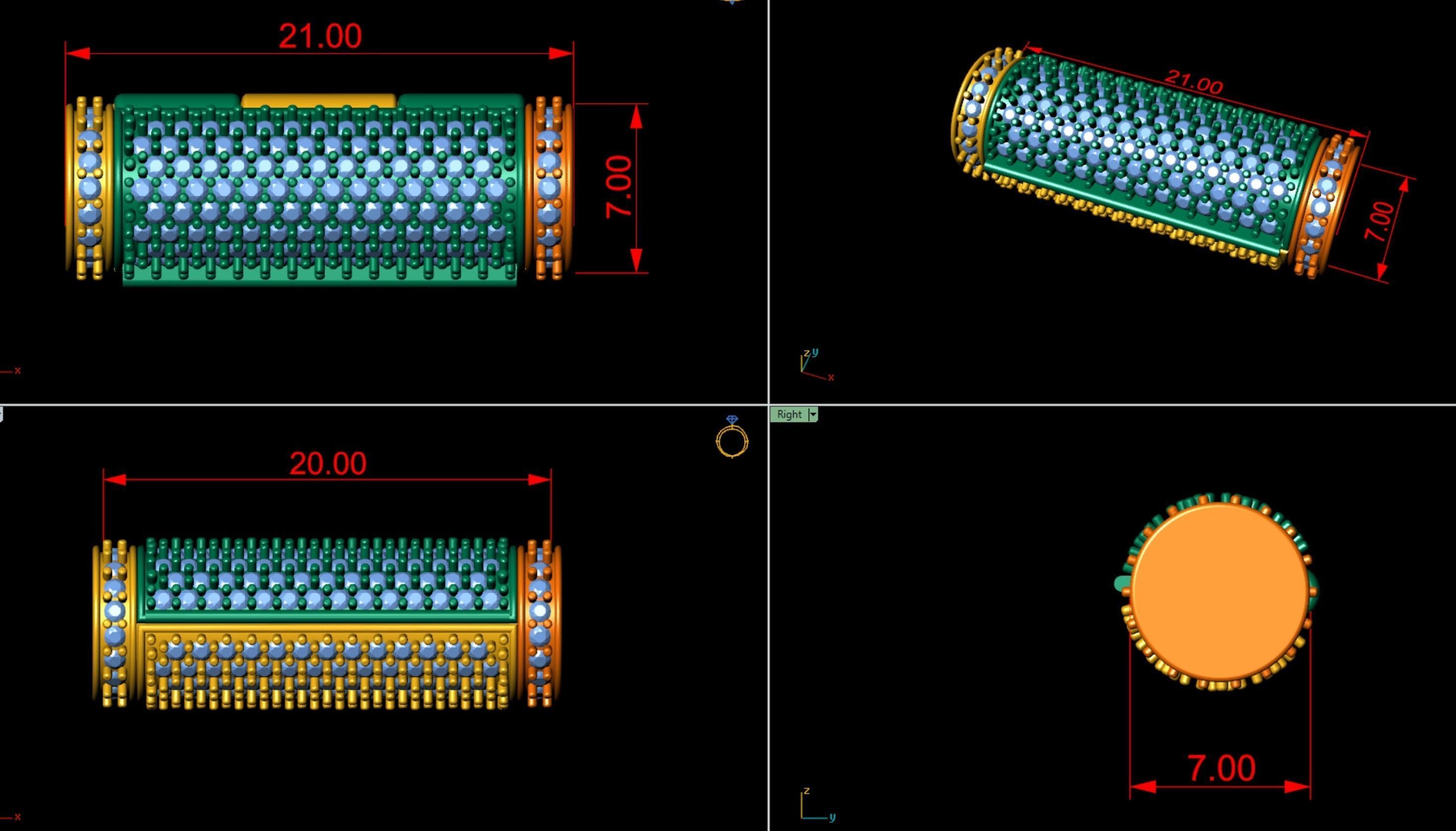 7mm Round Flip Diamond Lock Box for Chain and Necklace 3D print model_5