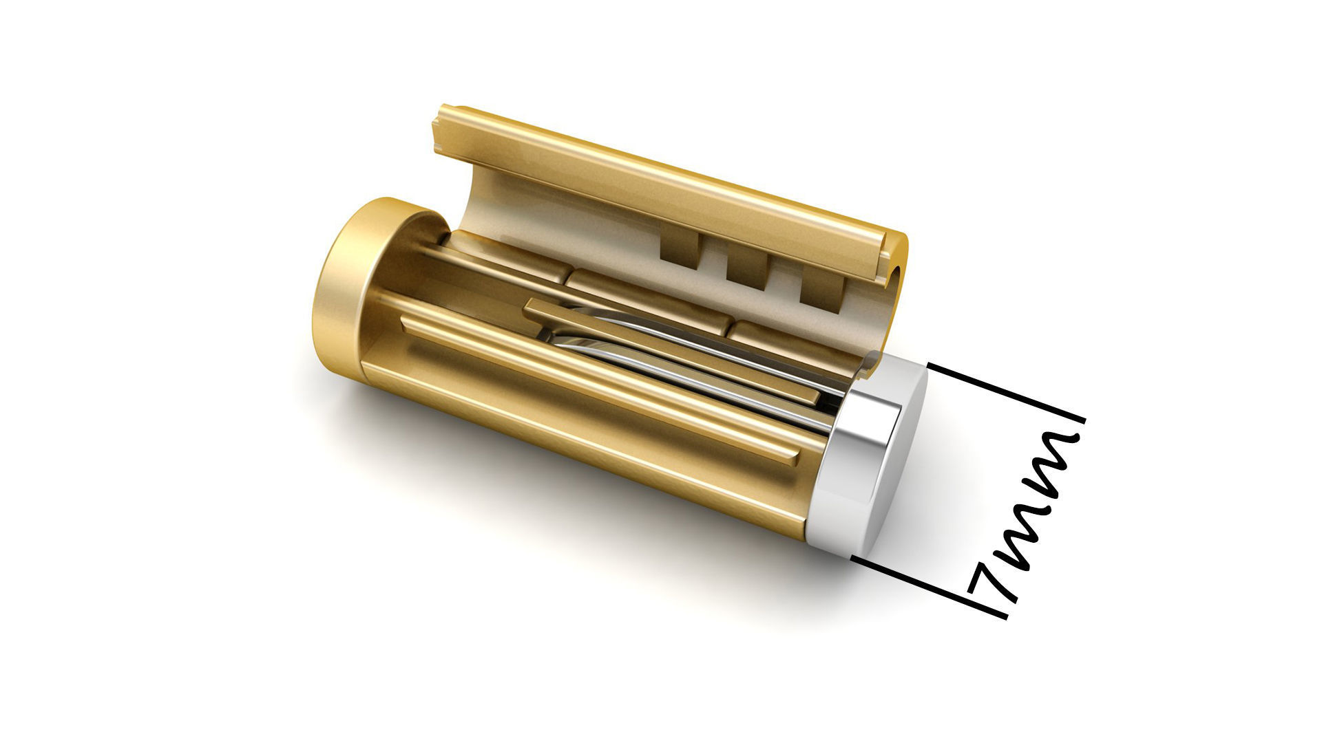 7 mm Round Bracelet Lock Box Combo of Plain and Diamond 3D Model Collection_9