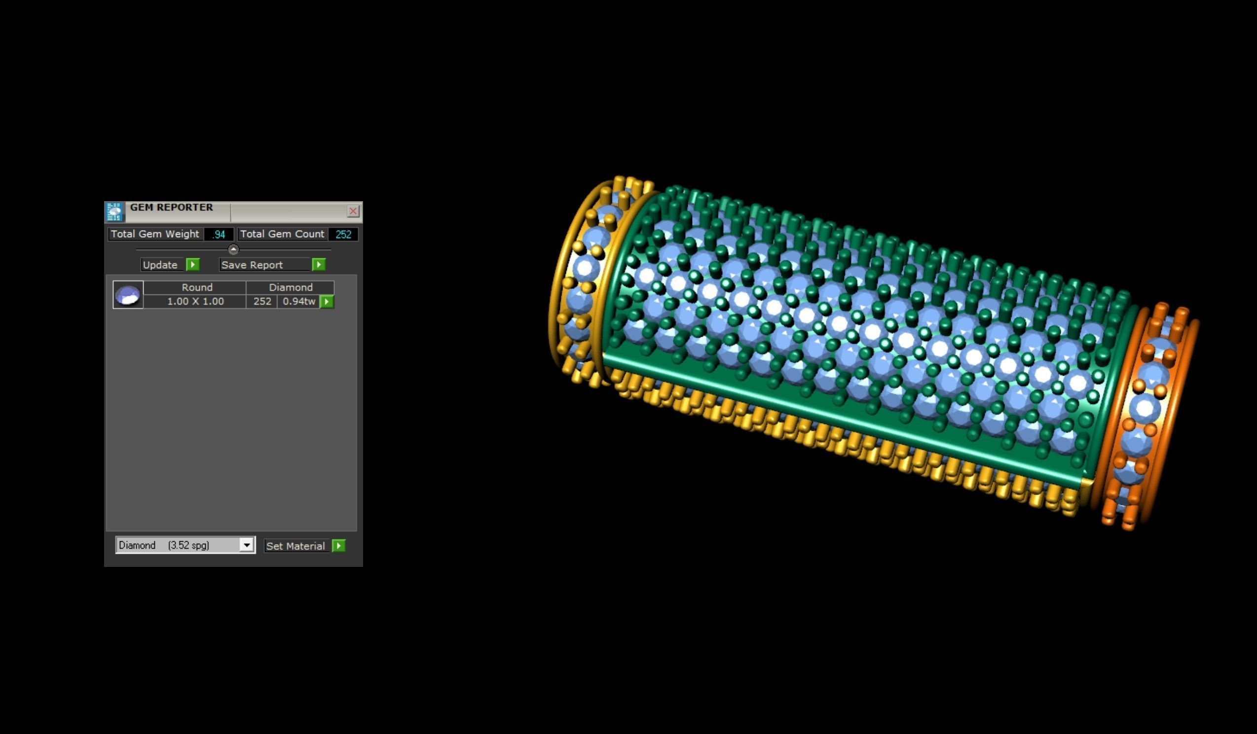 7 mm Round Bracelet Lock Box Combo of Plain and Diamond 3D Model Collection_8