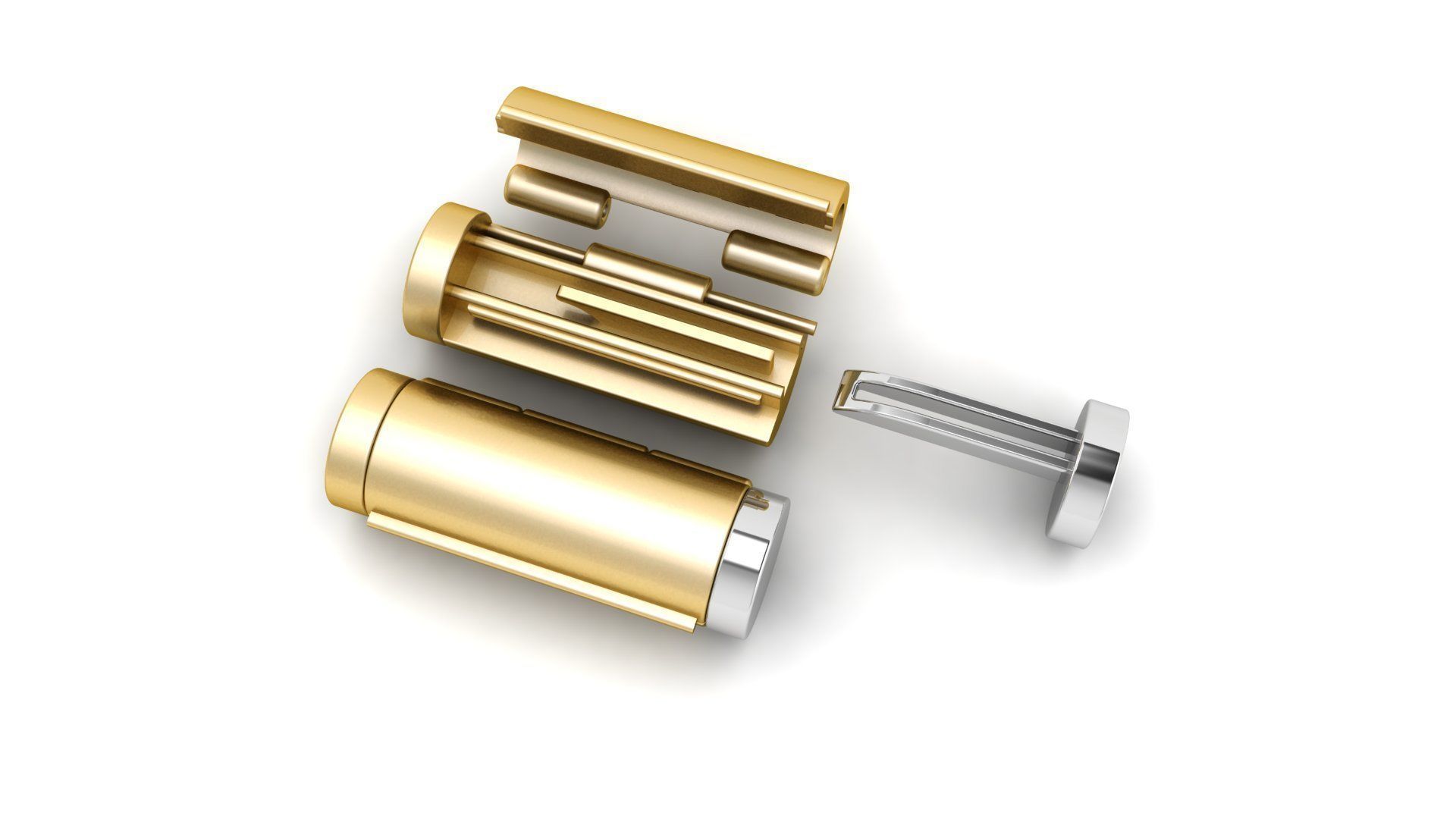 7 mm Round Bracelet Lock Box Combo of Plain and Diamond 3D Model Collection_10