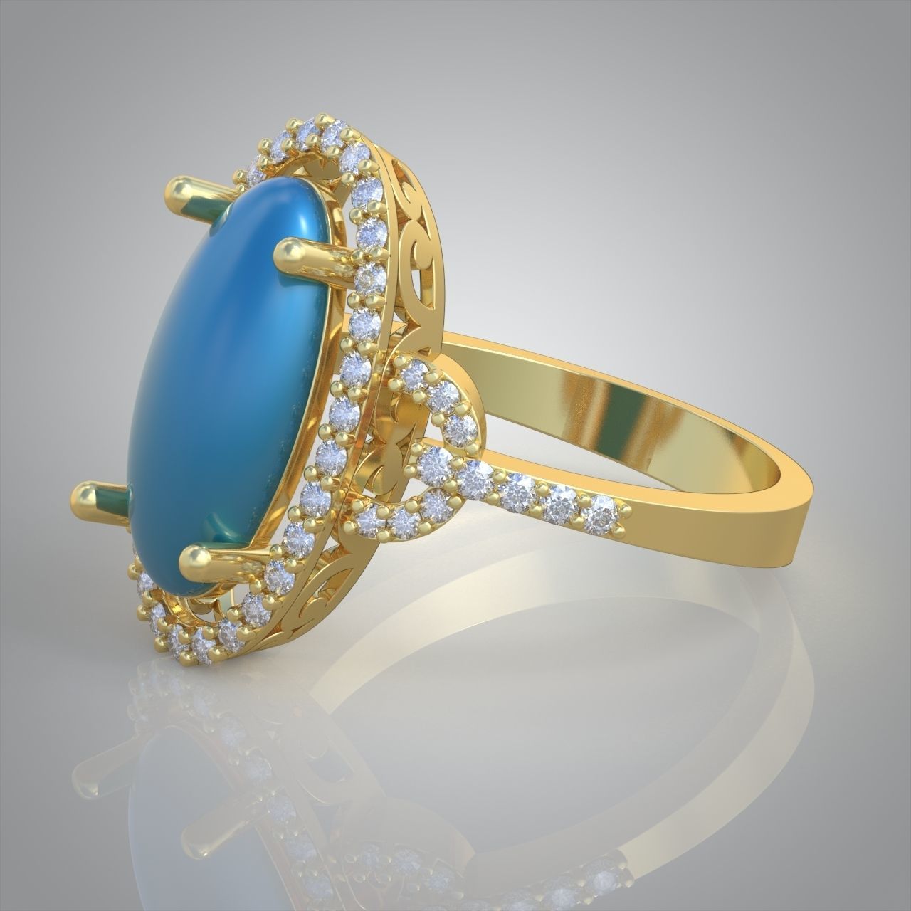Diamond ring 0404 3D printable model 15 3D print model_11