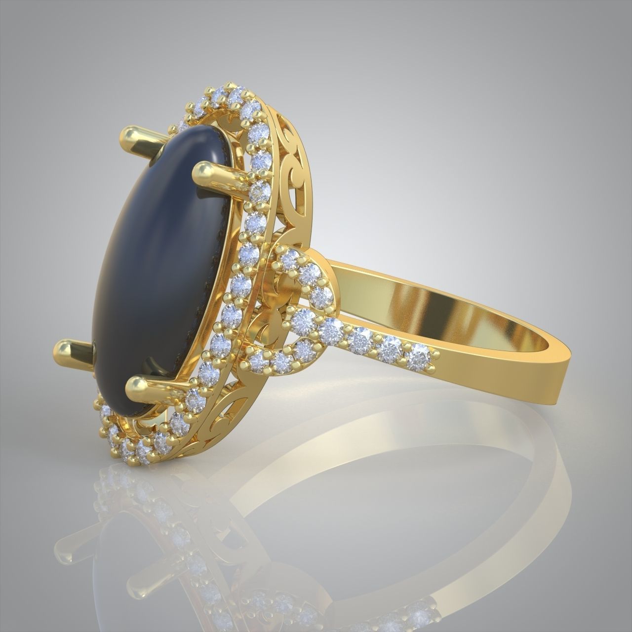 Diamond ring 0404 3D printable model 15 3D print model_1