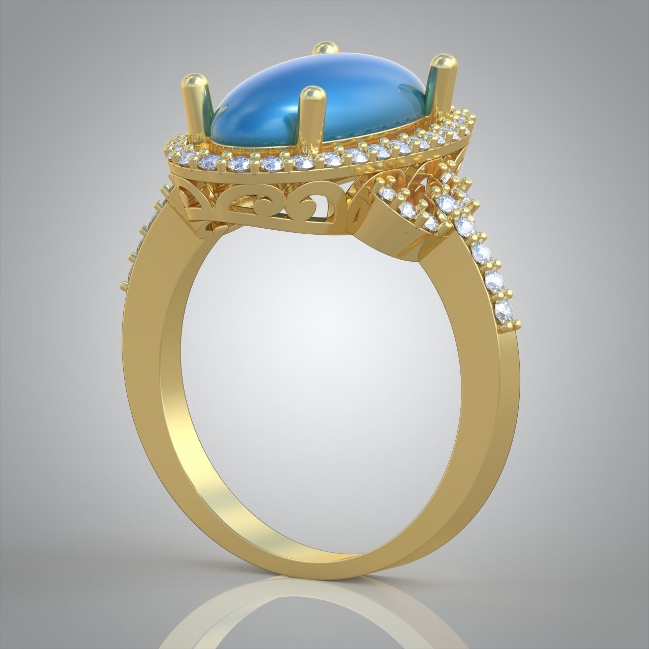 Diamond ring 0404 3D printable model 15 3D print model_5