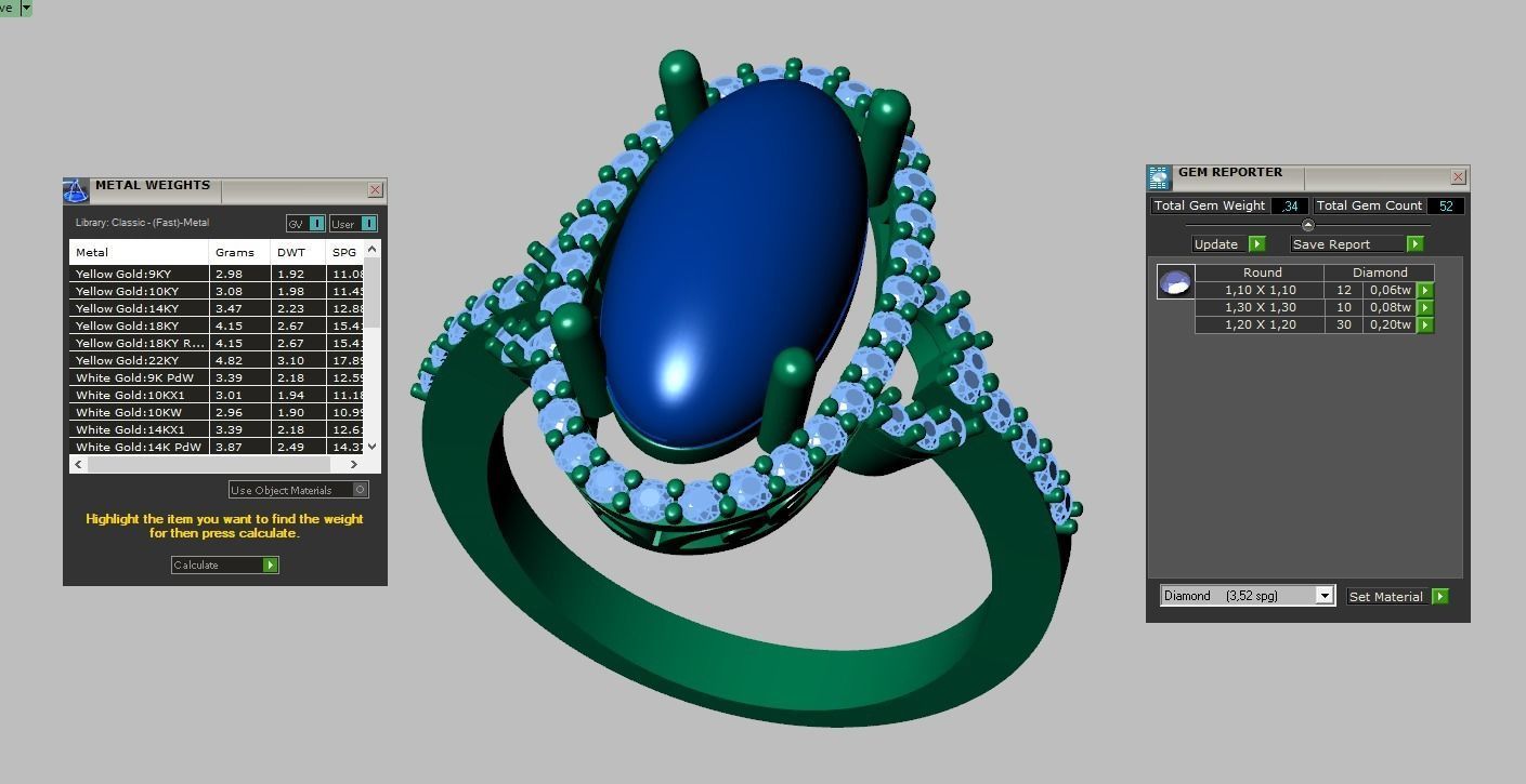 Diamond ring 0404 3D printable model 15 3D print model_18