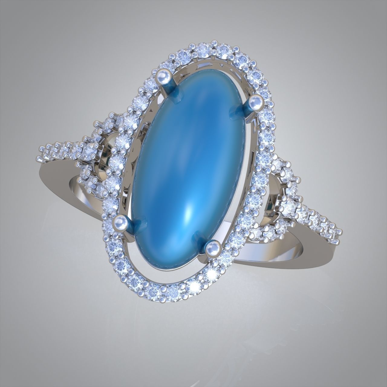 Diamond ring 0404 3D printable model 15 3D print model_3