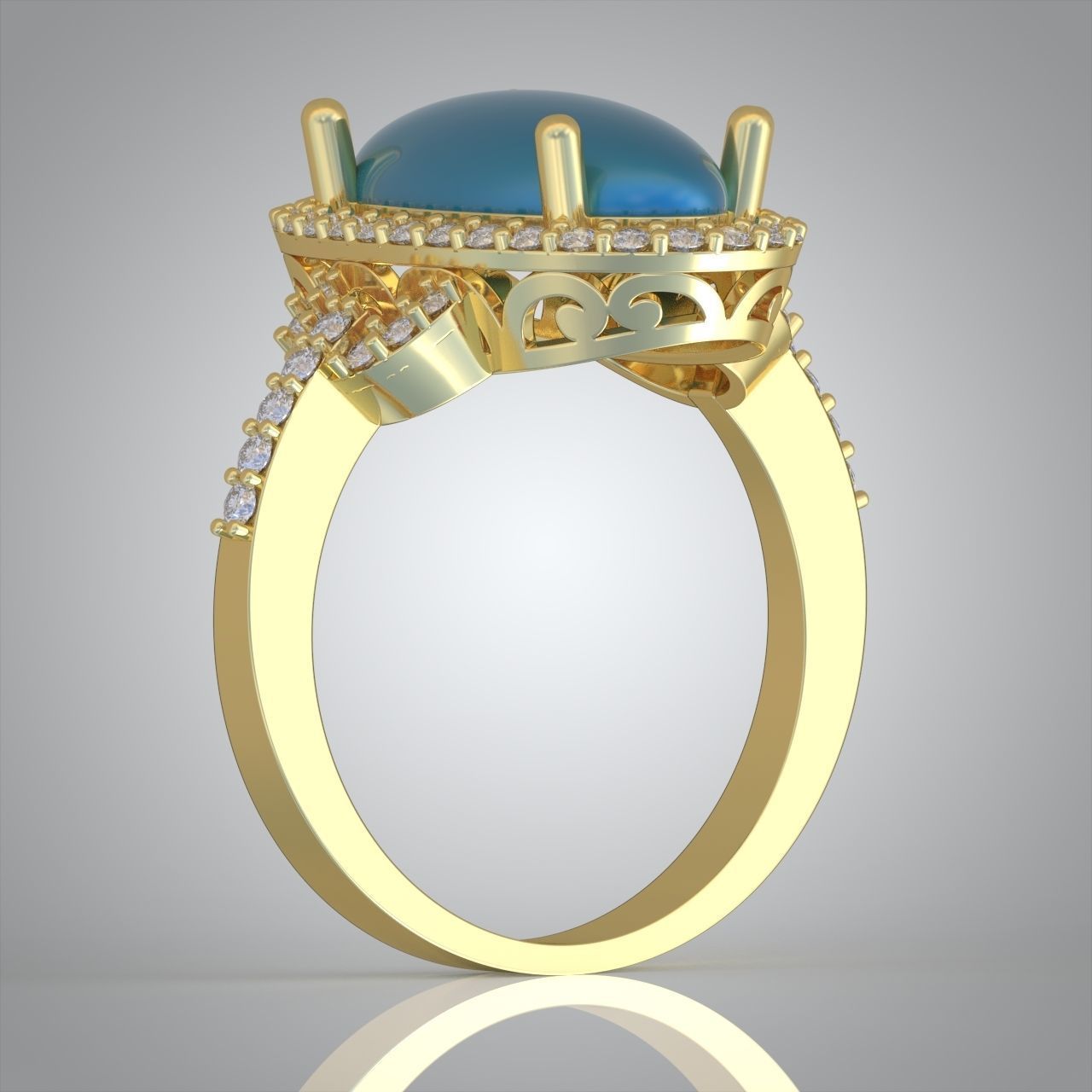 Diamond ring 0404 3D printable model 15 3D print model_6