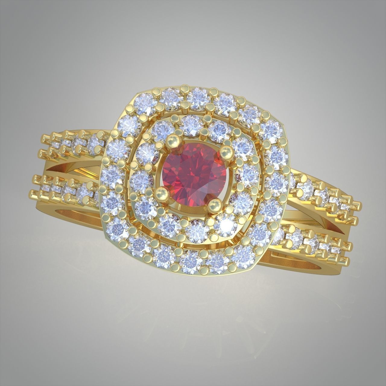 Diamond ring 0411 3D printable model10 3D print model_4